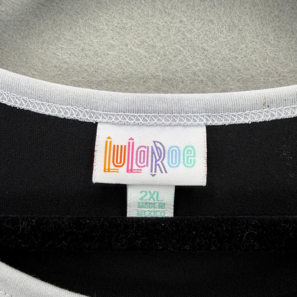 LuLaRoe We Bare Bears Yin Yang Raglan T-Shirt Black/White Women’s 2XL - Picture 8 of 10